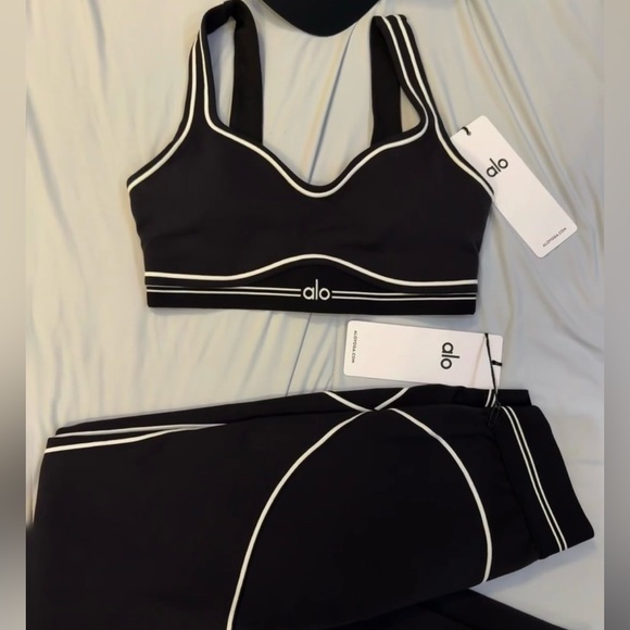 ALO Yoga Black and White Intimates Set